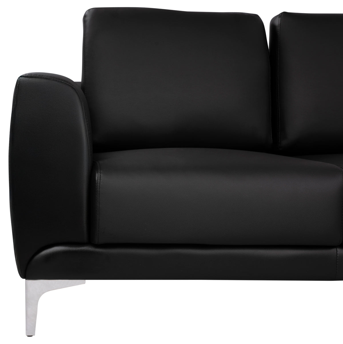 Диван 3-местен Бергамо с черен PU 190x81x81 см