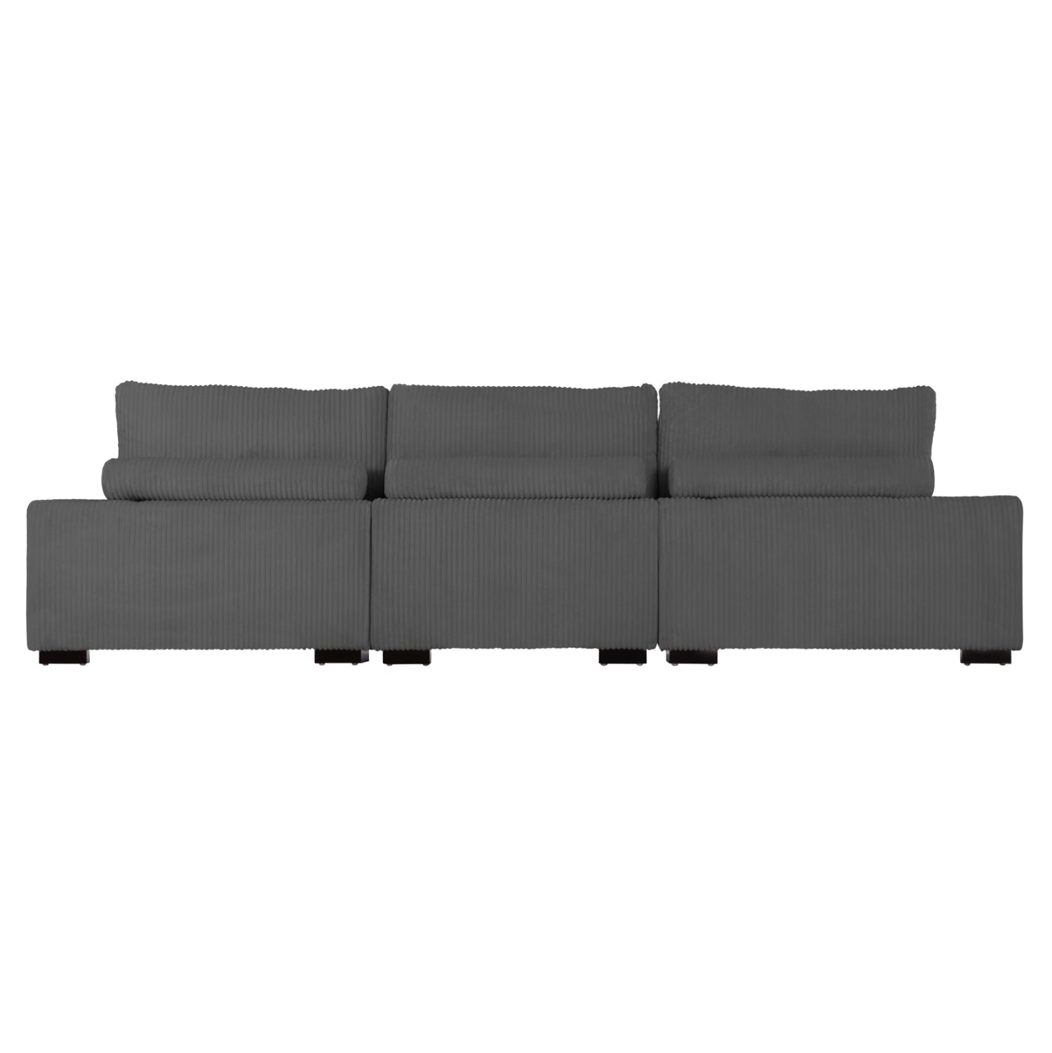 Ъглов диван ляв CRANFIELD.01L сив корд плат 315x167(ъгъл)x67Hcm