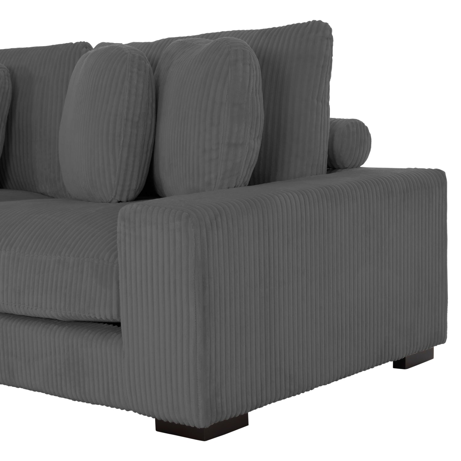 Ъглов диван ляв CRANFIELD.01L сив корд плат 315x167(ъгъл)x67Hcm
