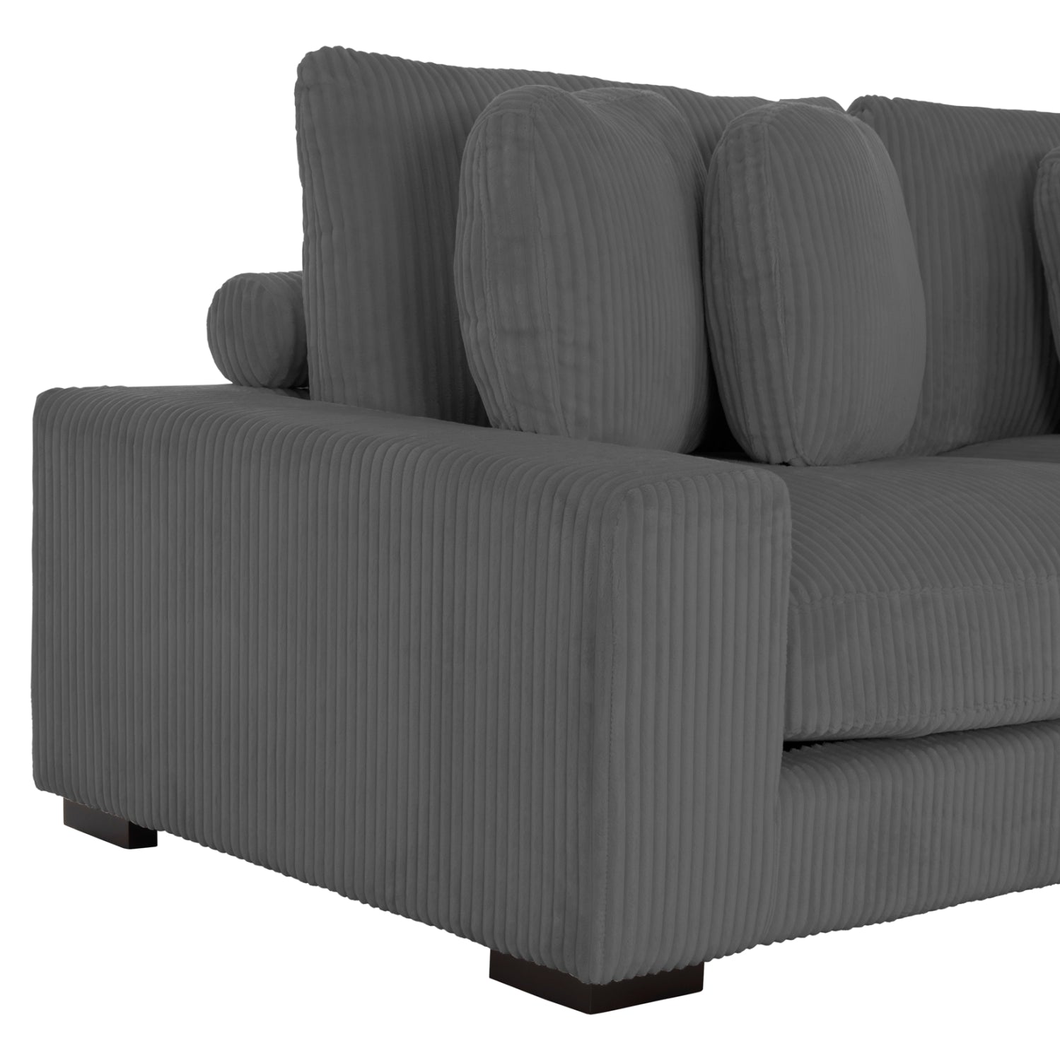Ъглов диван десен CRANFIELD.01R сив корд плат 315x167(ъгъл)x67Hcm