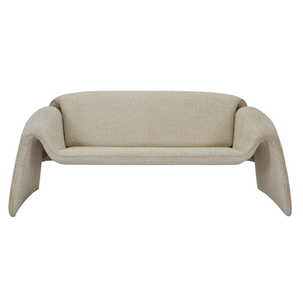 ДИВАН 2-МЕСТЕН Биела МЕТАЛНА РАМКА-БЕЖОВ БУКЛЕ ПЛАТ 160x80x63Hcm.