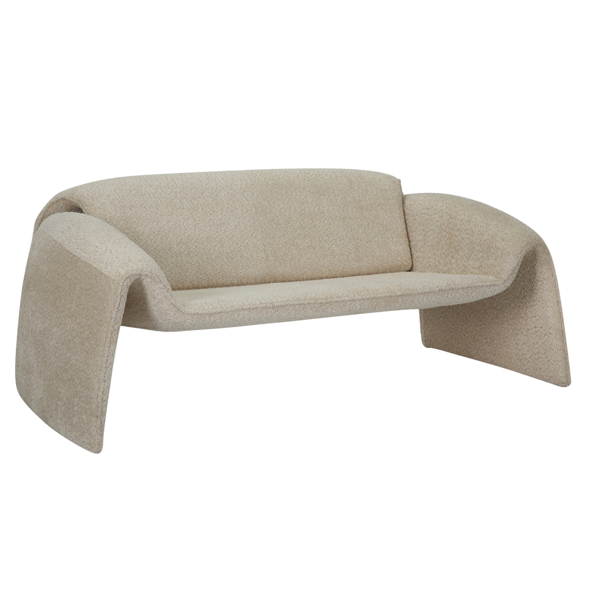 ДИВАН 2-МЕСТЕН Биела МЕТАЛНА РАМКА-БЕЖОВ БУКЛЕ ПЛАТ 160x80x63Hcm.