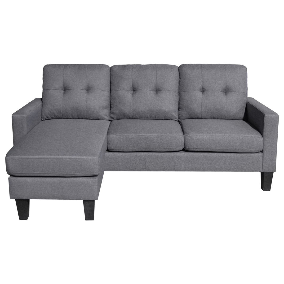 Ъглов диван REVERSIBLE MEGGY сив плат 184.5x129x86Hcm