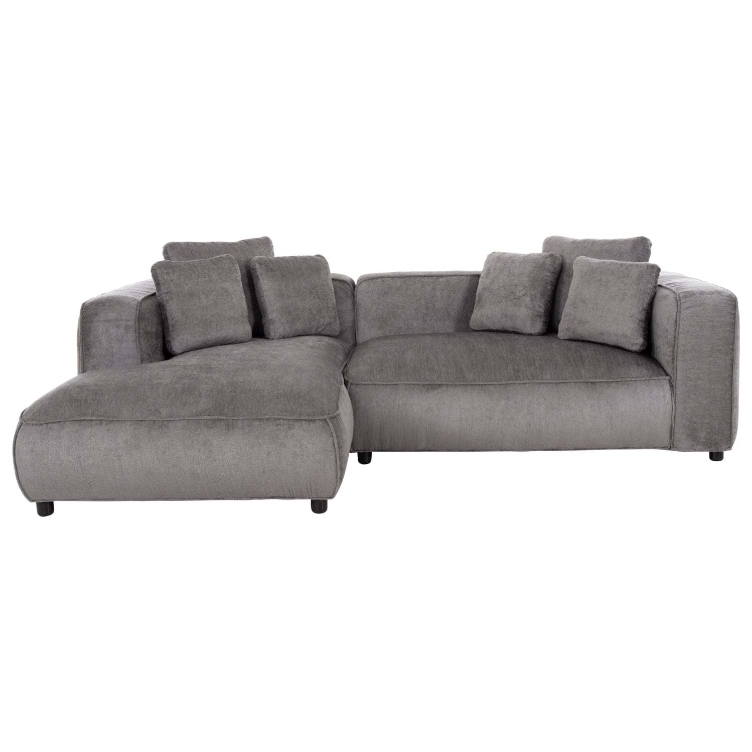 Ъглов диван (ляв) 3-местен Волтера.03L сива тъкан 252x105-160x70-90Hсм.