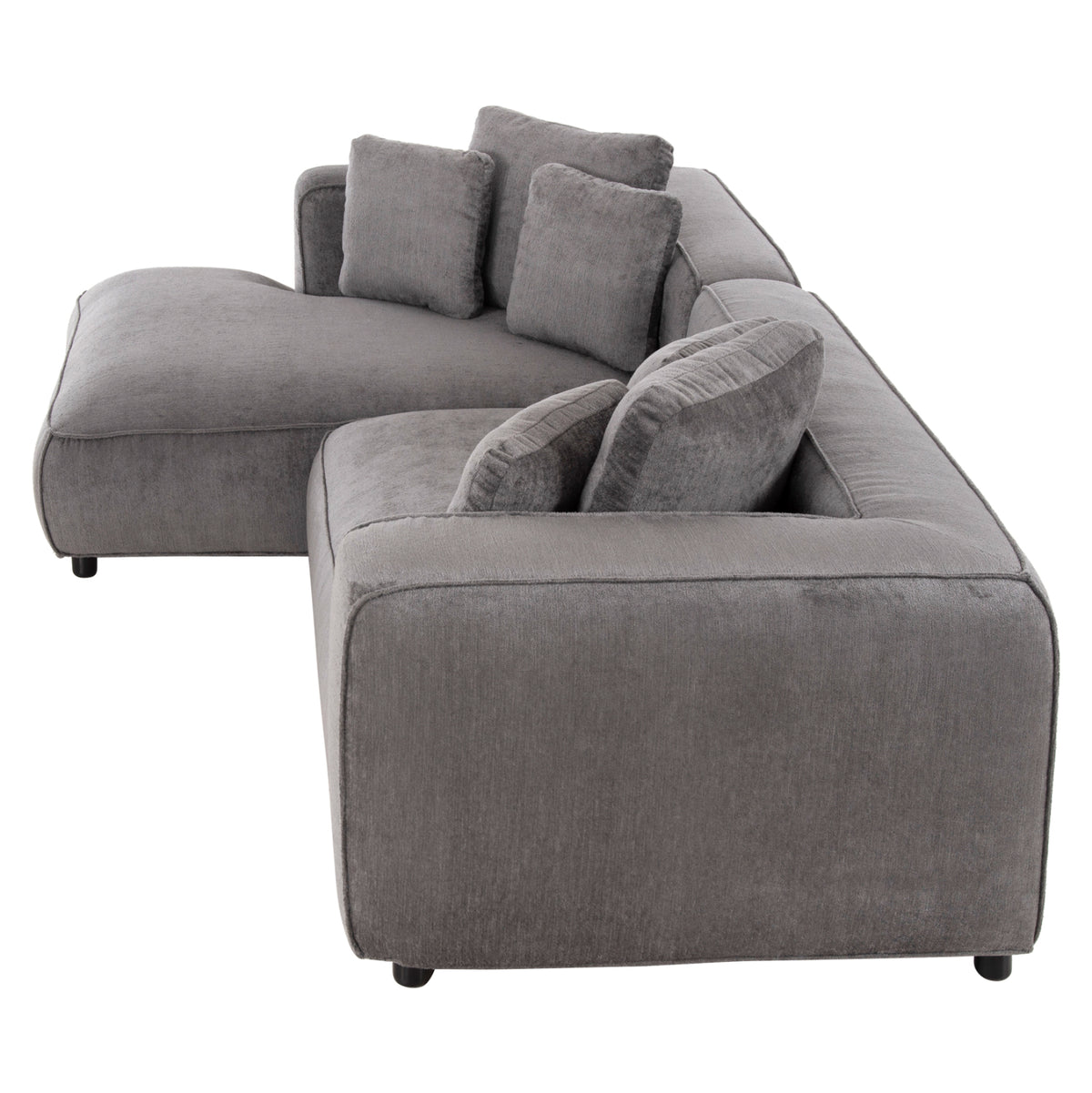 Ъглов диван (ляв) 3-местен Волтера.03L сива тъкан 252x105-160x70-90Hсм.
