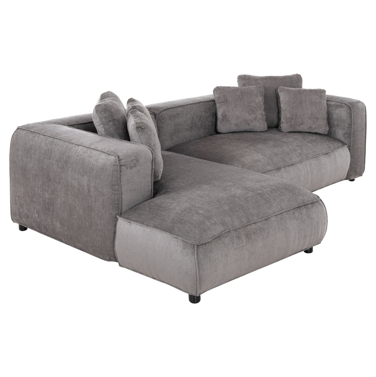 Ъглов диван (ляв) 3-местен Волтера.03L сива тъкан 252x105-160x70-90Hсм.