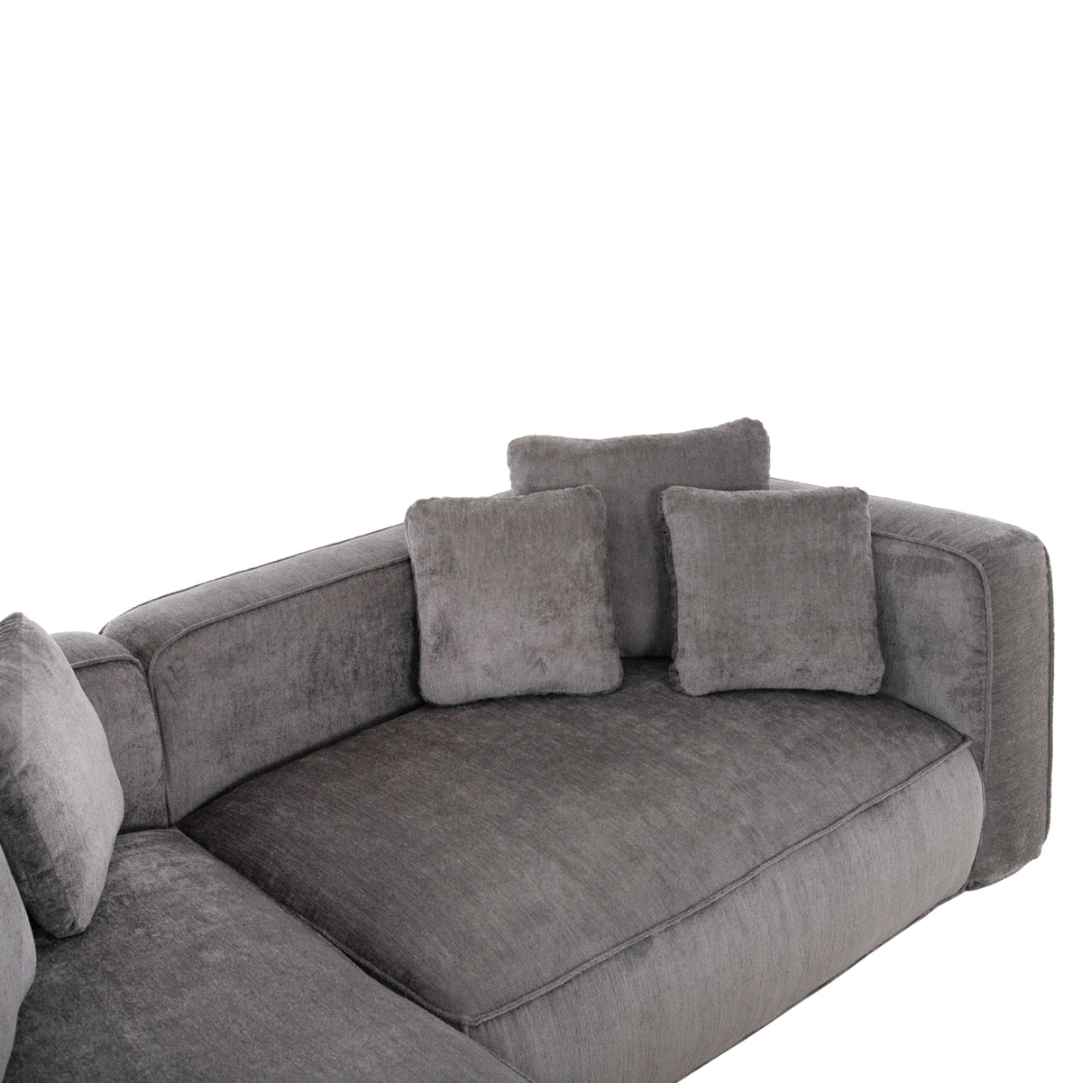 Ъглов диван (ляв) 3-местен Волтера.03L сива тъкан 252x105-160x70-90Hсм.