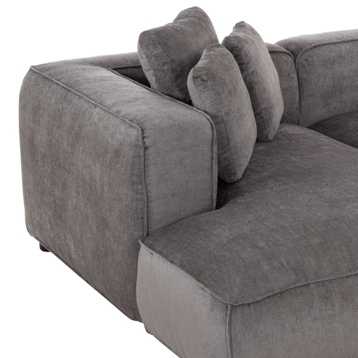Ъглов диван (ляв) 3-местен Волтера.03L сива тъкан 252x105-160x70-90Hсм.
