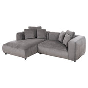 Ъглов диван (ляв) 3-местен Волтера.03L сива тъкан 252x105-160x70-90Hсм.