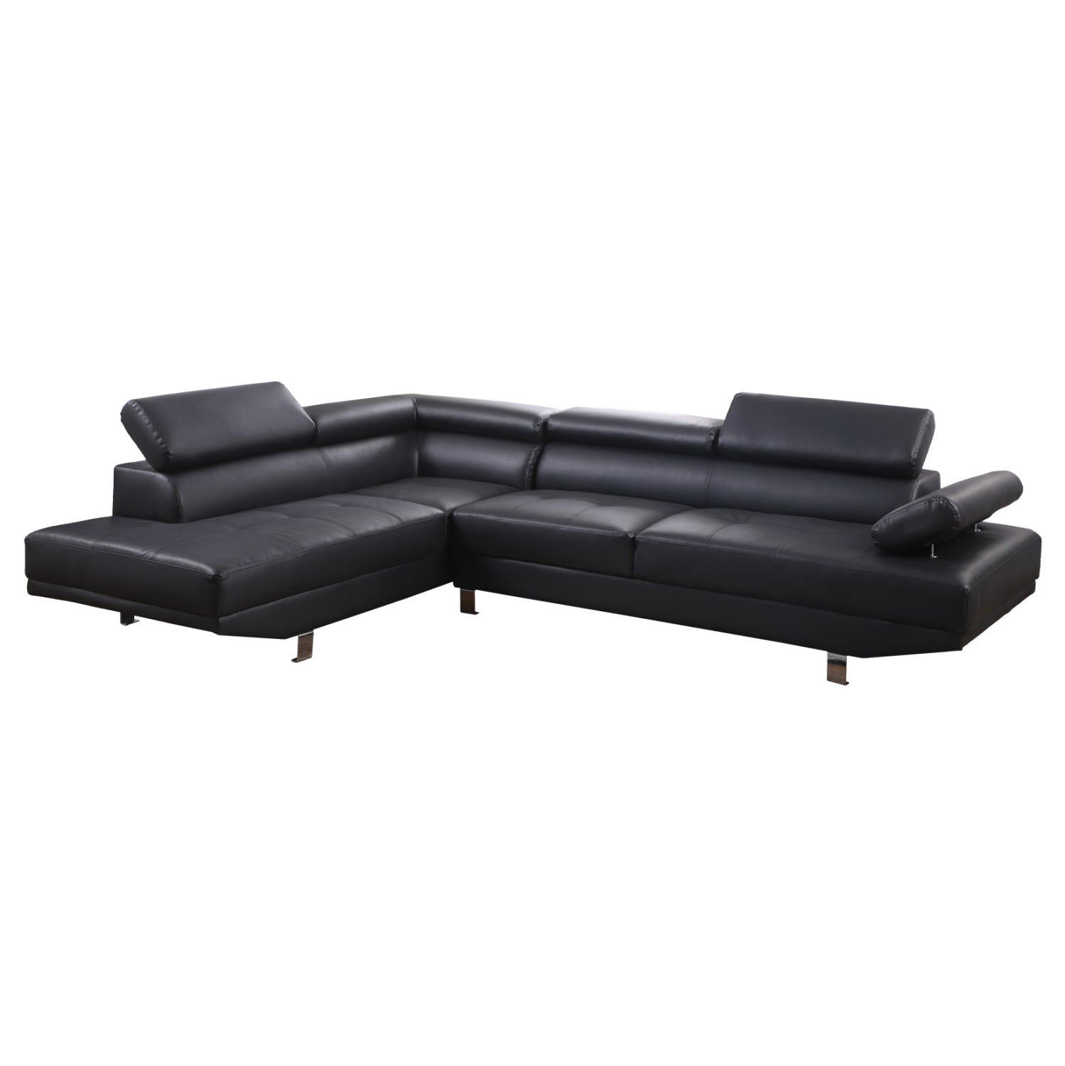 Ляв ъглов диван Болоня.02L черен PU 270x200x87 см