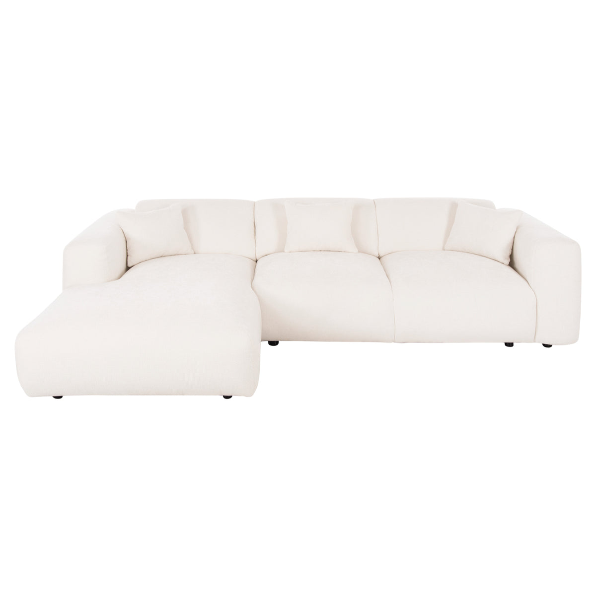 Ъглов диван (ляв) Орбетело.02L бяла тъкан 110-282x98-160x72Hсм.