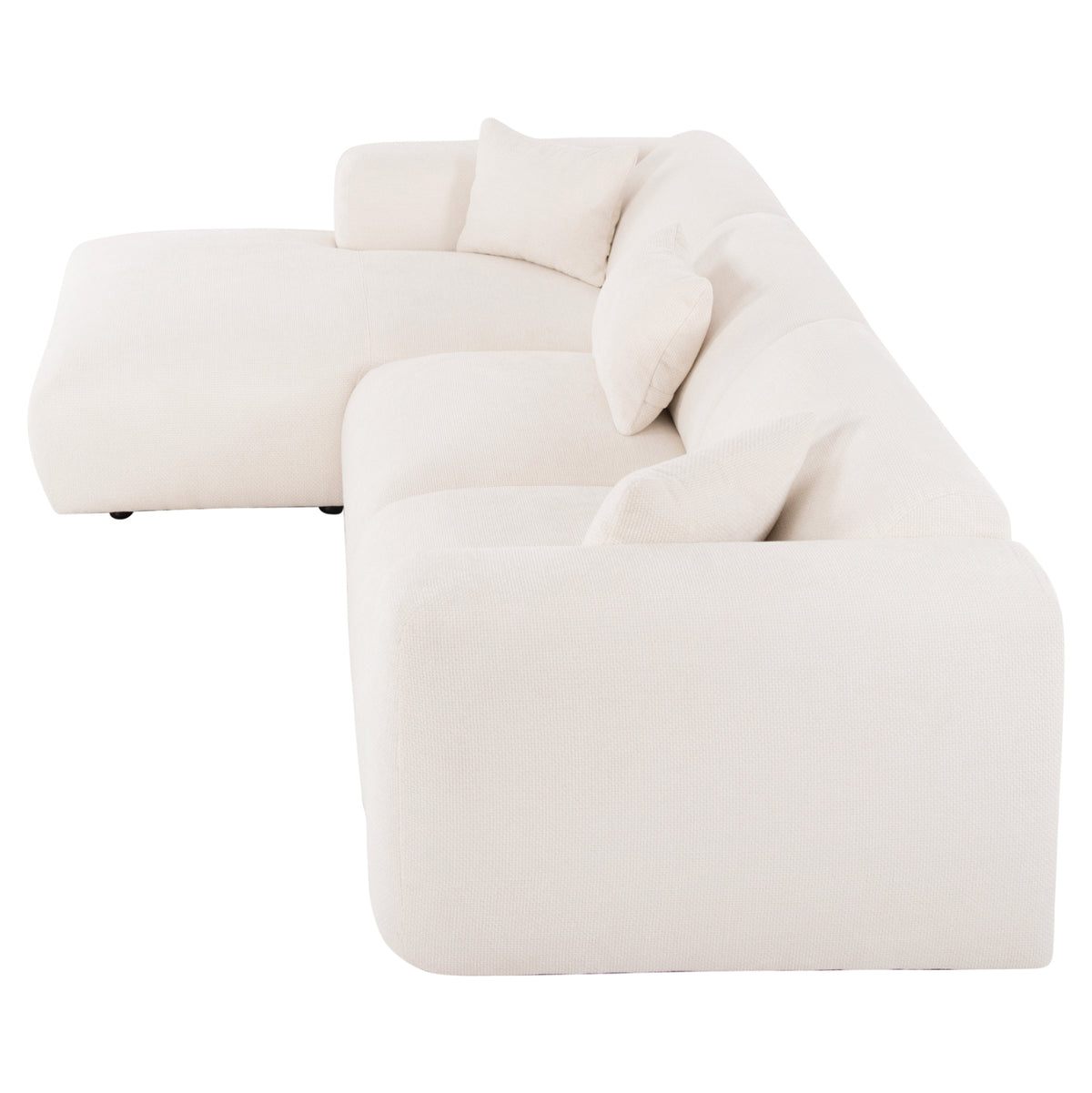 Ъглов диван (ляв) Орбетело.02L бяла тъкан 110-282x98-160x72Hсм.