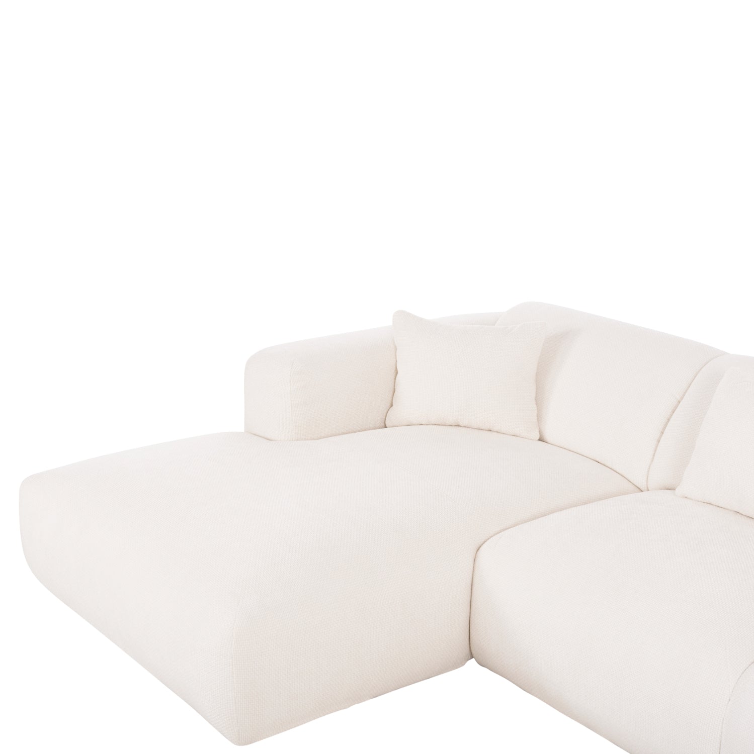 Ъглов диван (ляв) Орбетело.02L бяла тъкан 110-282x98-160x72Hсм.