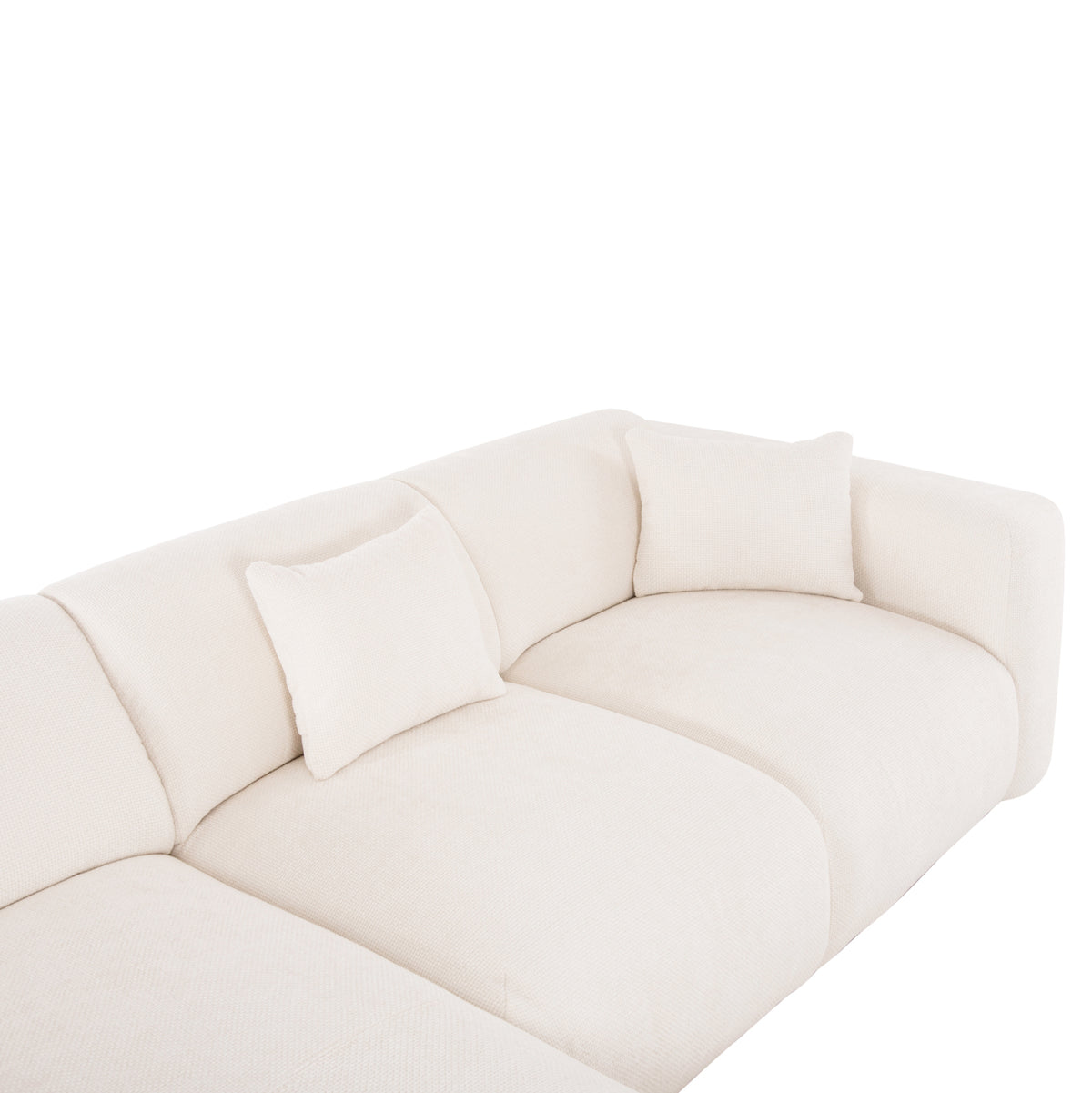 Ъглов диван (ляв) Орбетело.02L бяла тъкан 110-282x98-160x72Hсм.