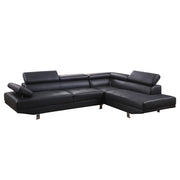 Ъглов диван Болоня десен от черен PU 270x200x87 см