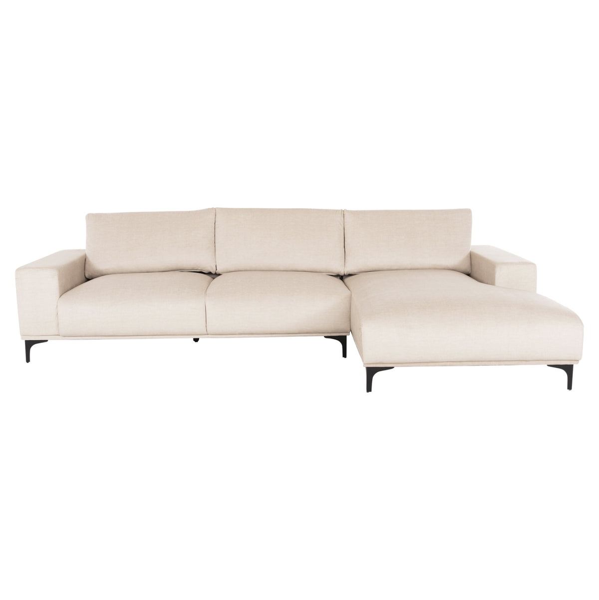 Ъглов диван (десен) NOA.01R екрю тъкан 288x90-157x67-80Hсм.