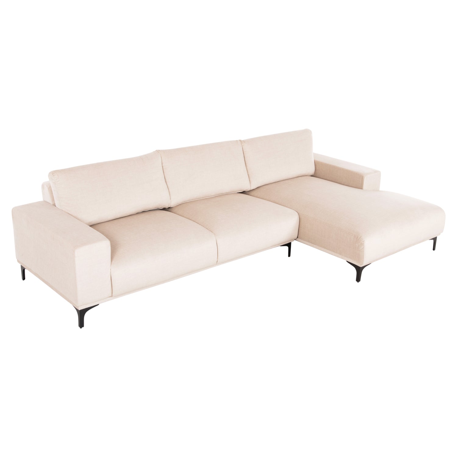 Ъглов диван (десен) NOA.01R екрю тъкан 288x90-157x67-80Hсм.