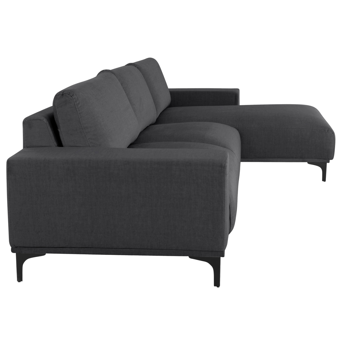 Ъглов диван (десен) NOA.02R антрацитова тъкан 288x90-157x67-80Hсм.