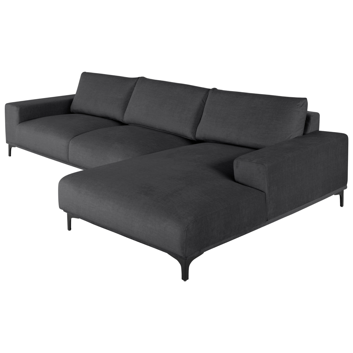 Ъглов диван (десен) NOA.02R антрацитова тъкан 288x90-157x67-80Hсм.