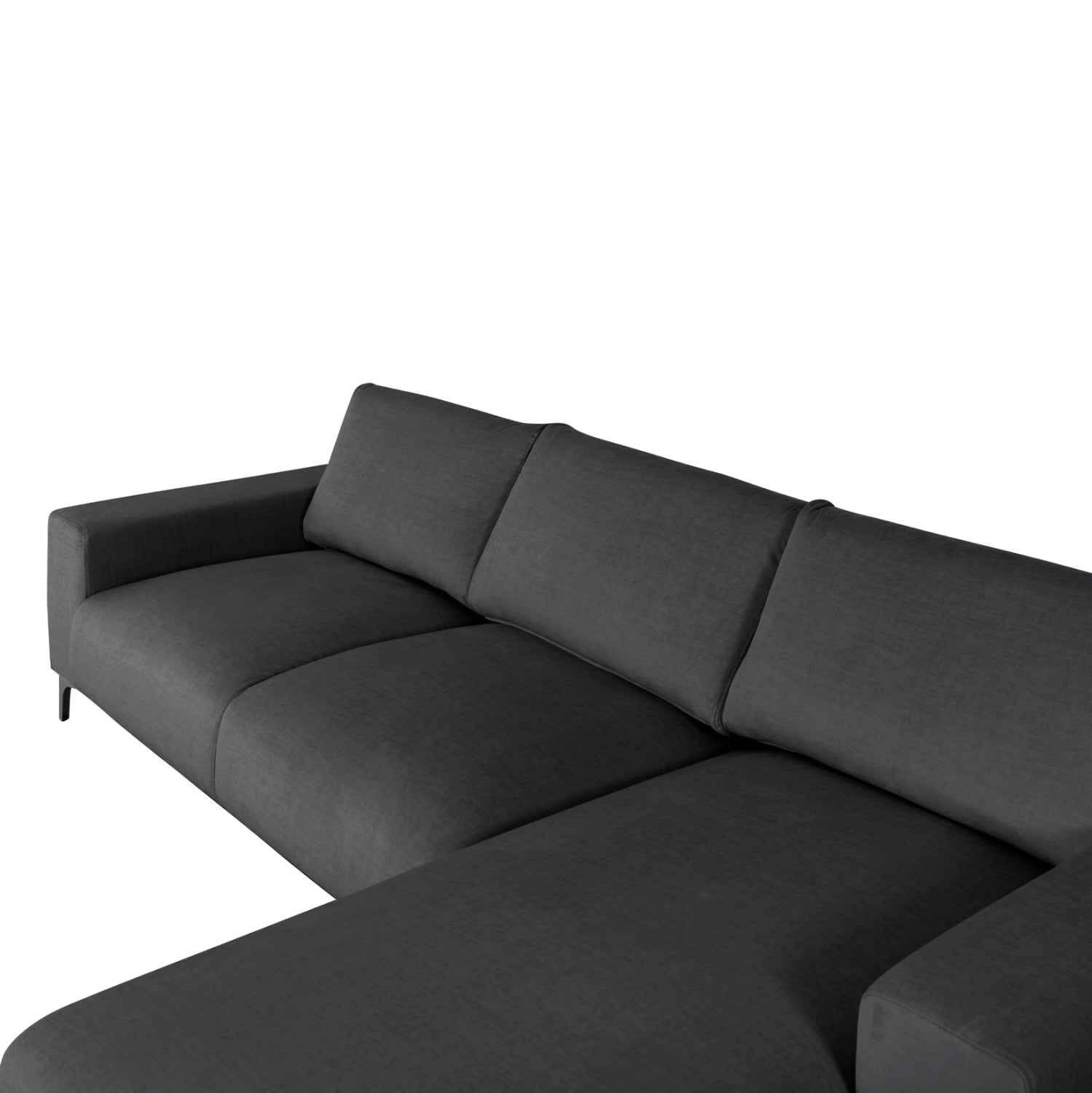 Ъглов диван (десен) NOA.02R антрацитова тъкан 288x90-157x67-80Hсм.