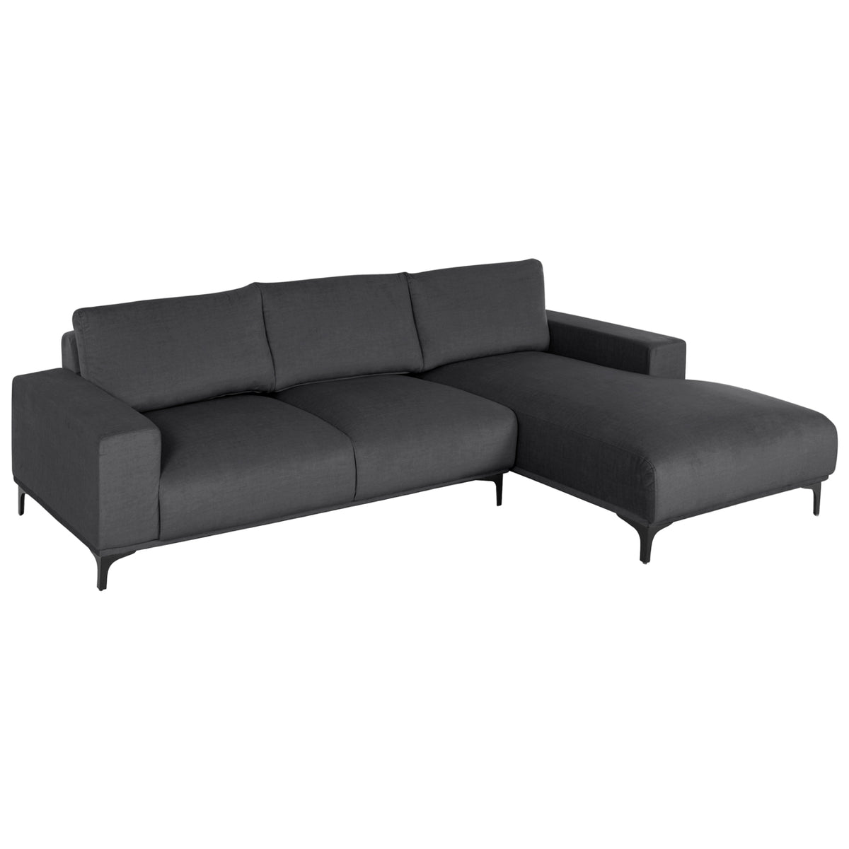 Ъглов диван (десен) NOA.02R антрацитова тъкан 288x90-157x67-80Hсм.