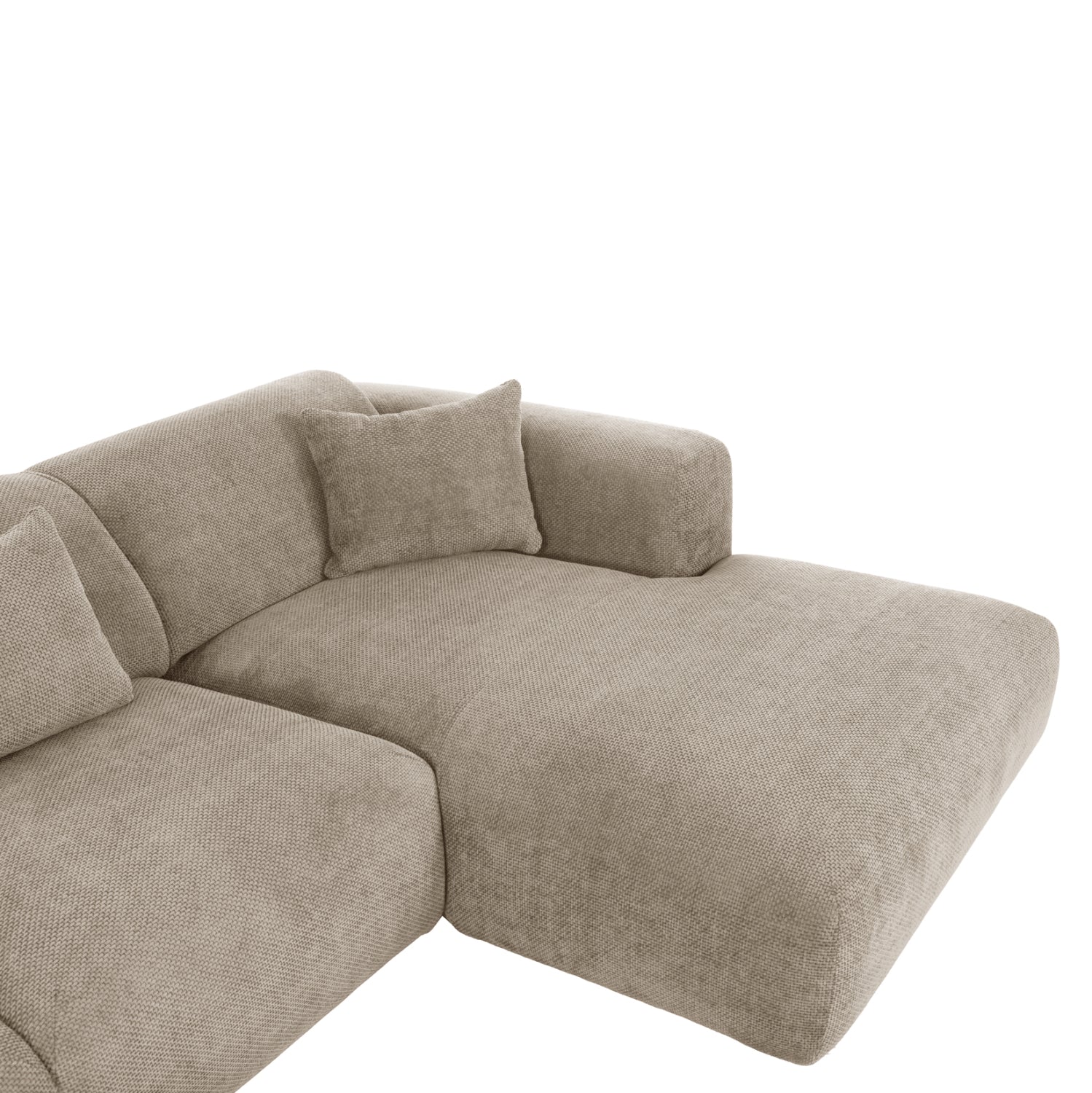 Ъглов диван Орбетело.01R бежова тъкан 110-282x98-160x72Hсм.