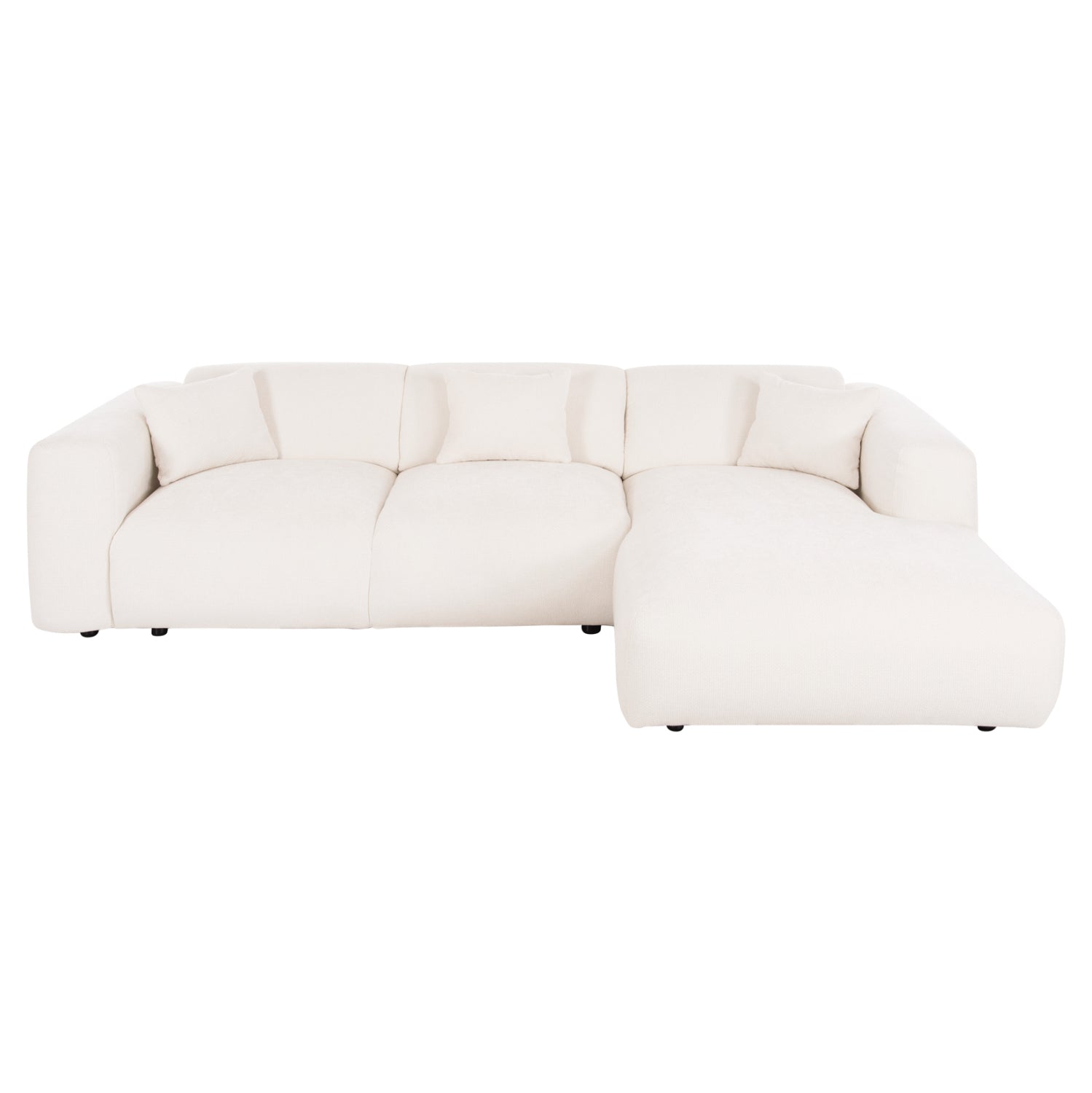 Ъглов диван Орбетело.02R бяла тъкан 110-282x98-160x72Hсм.