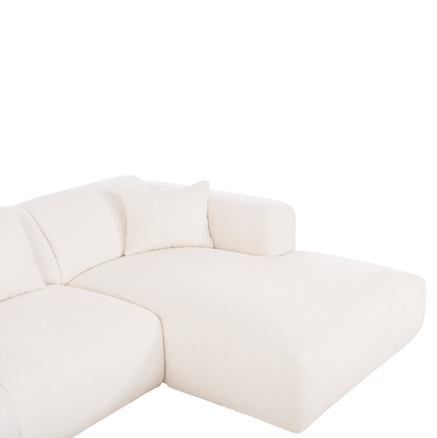 Ъглов диван Орбетело.02R бяла тъкан 110-282x98-160x72Hсм.