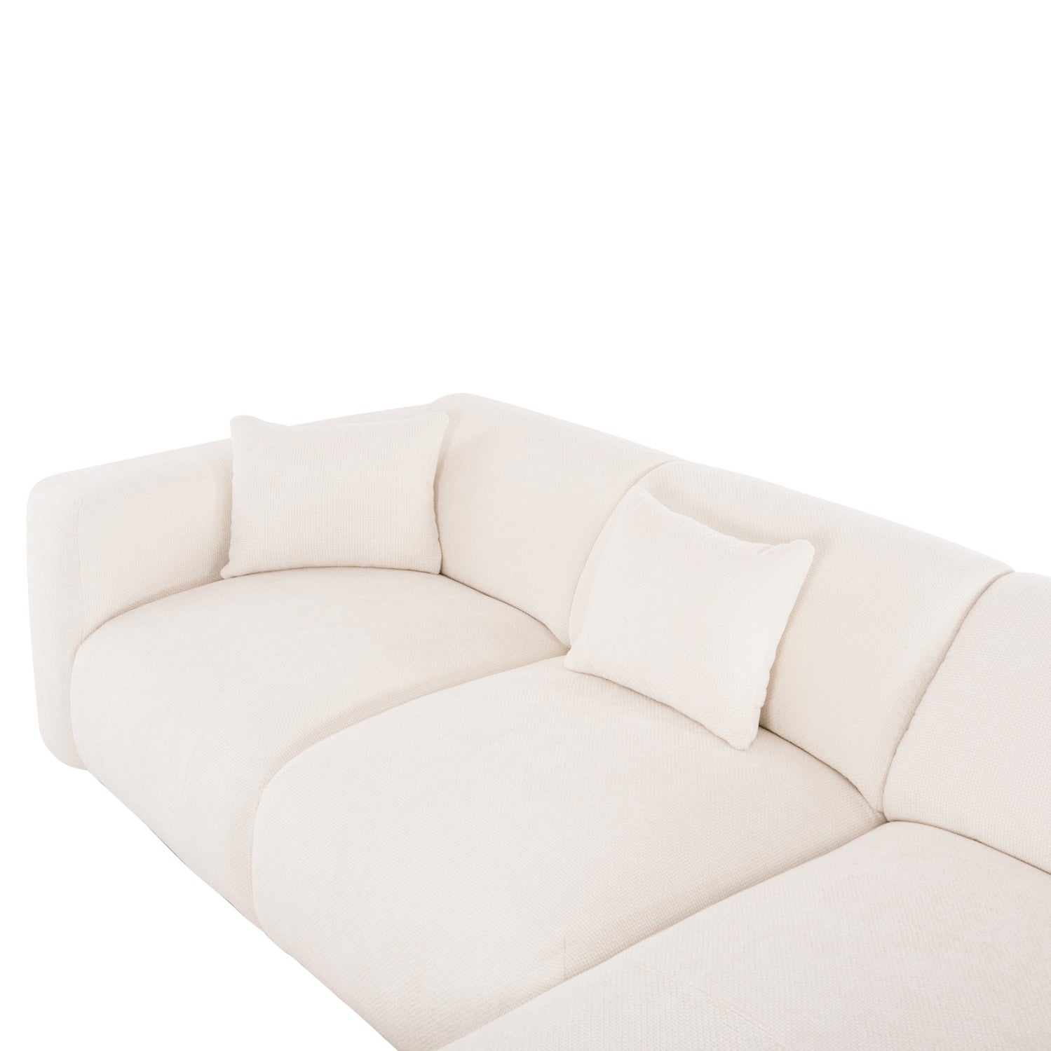 Ъглов диван Орбетело.02R бяла тъкан 110-282x98-160x72Hсм.