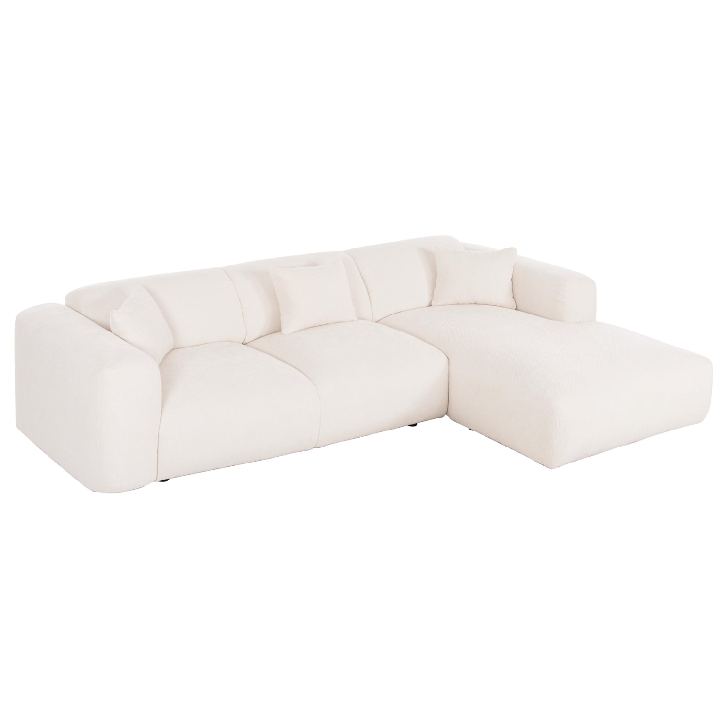 Ъглов диван Орбетело.02R бяла тъкан 110-282x98-160x72Hсм.