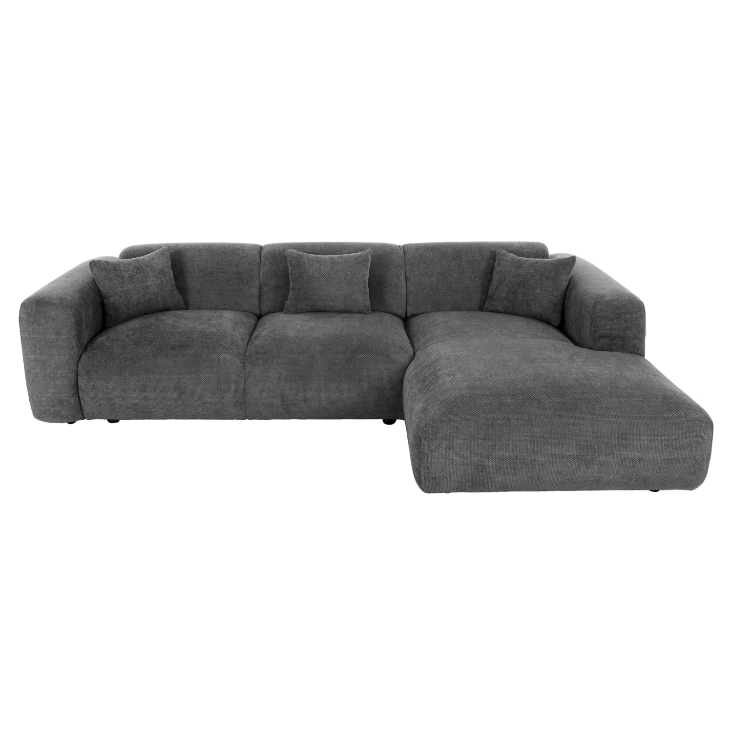 Ъглов диван Орбетело.04R антрацитова тъкан 110-282x98-160x72Hсм.