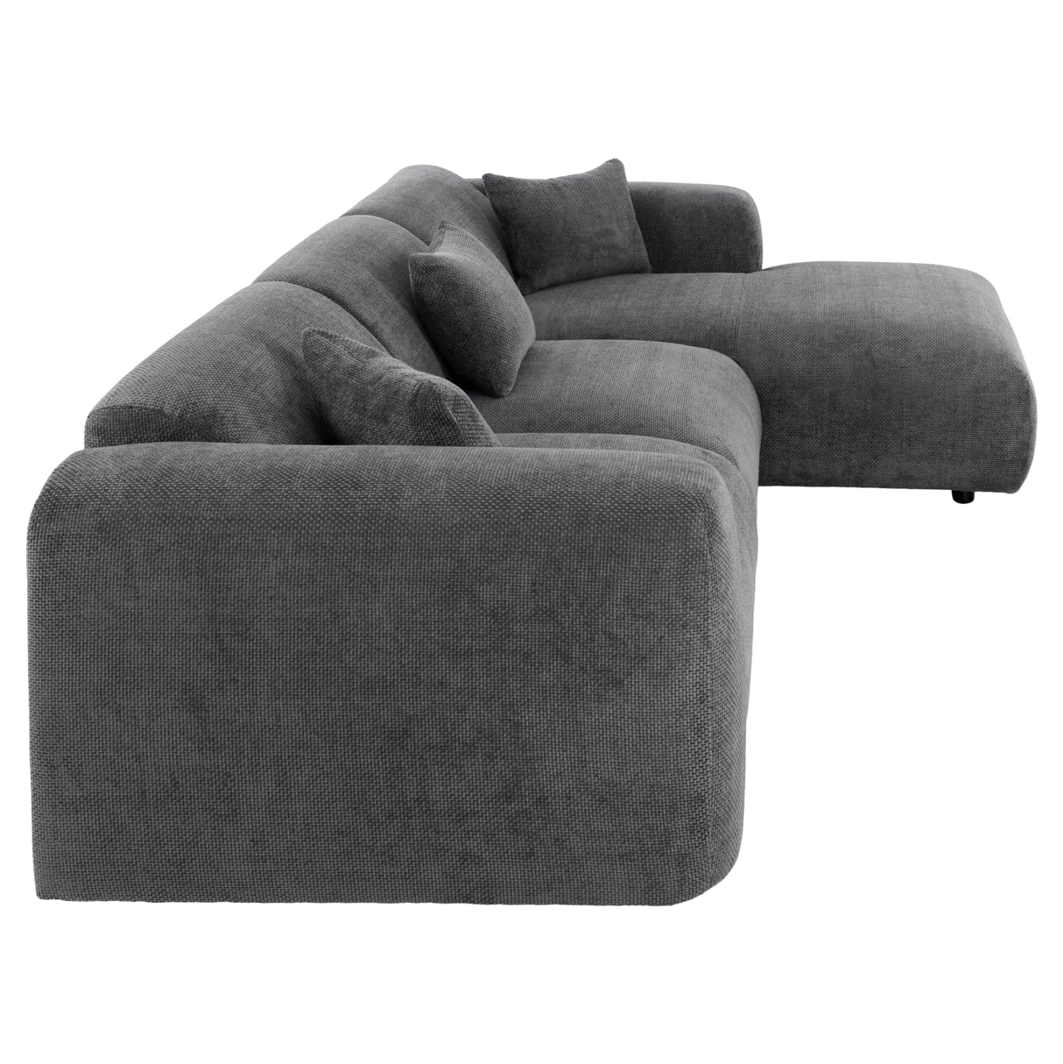 Ъглов диван Орбетело.04R антрацитова тъкан 110-282x98-160x72Hсм.