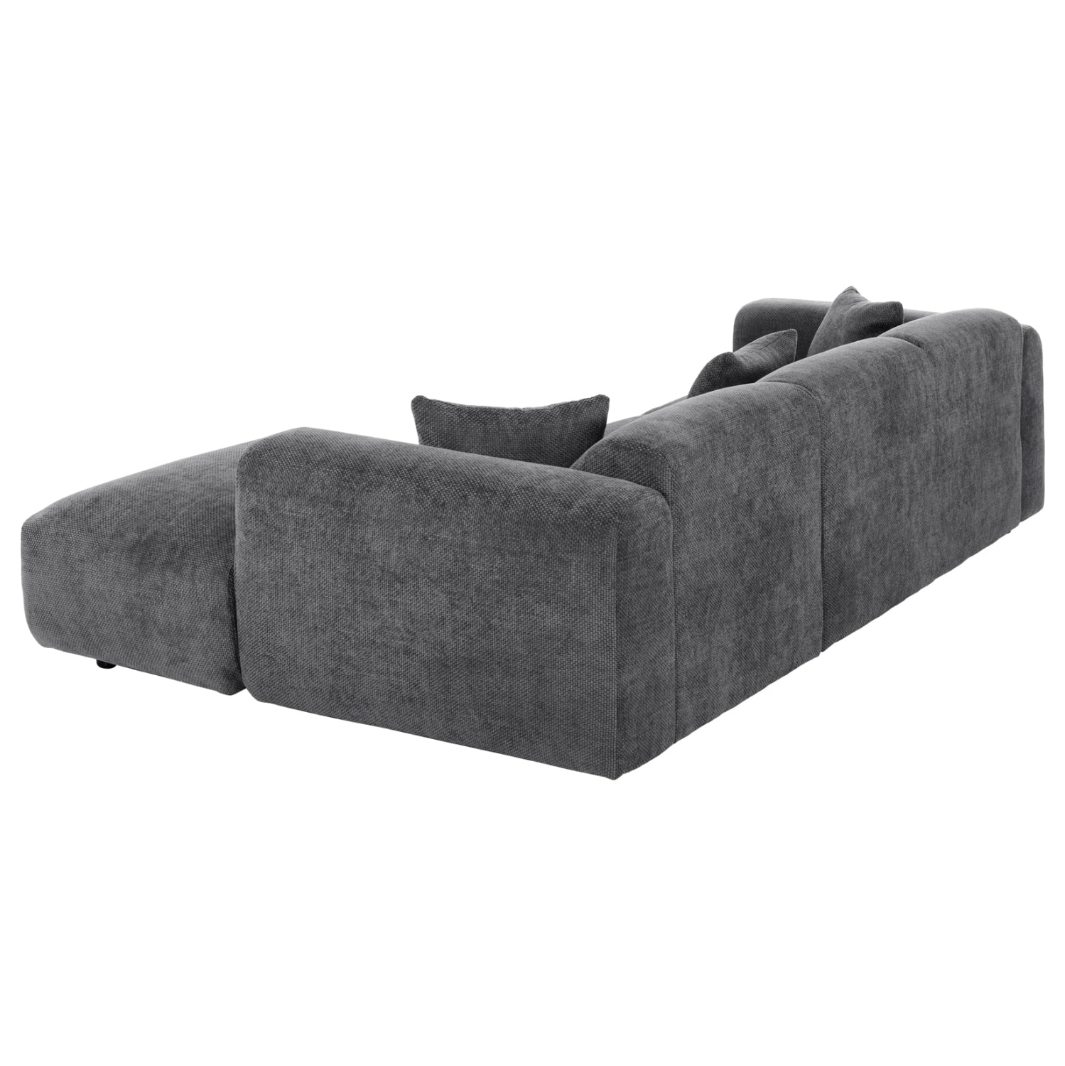 Ъглов диван Орбетело.04R антрацитова тъкан 110-282x98-160x72Hсм.