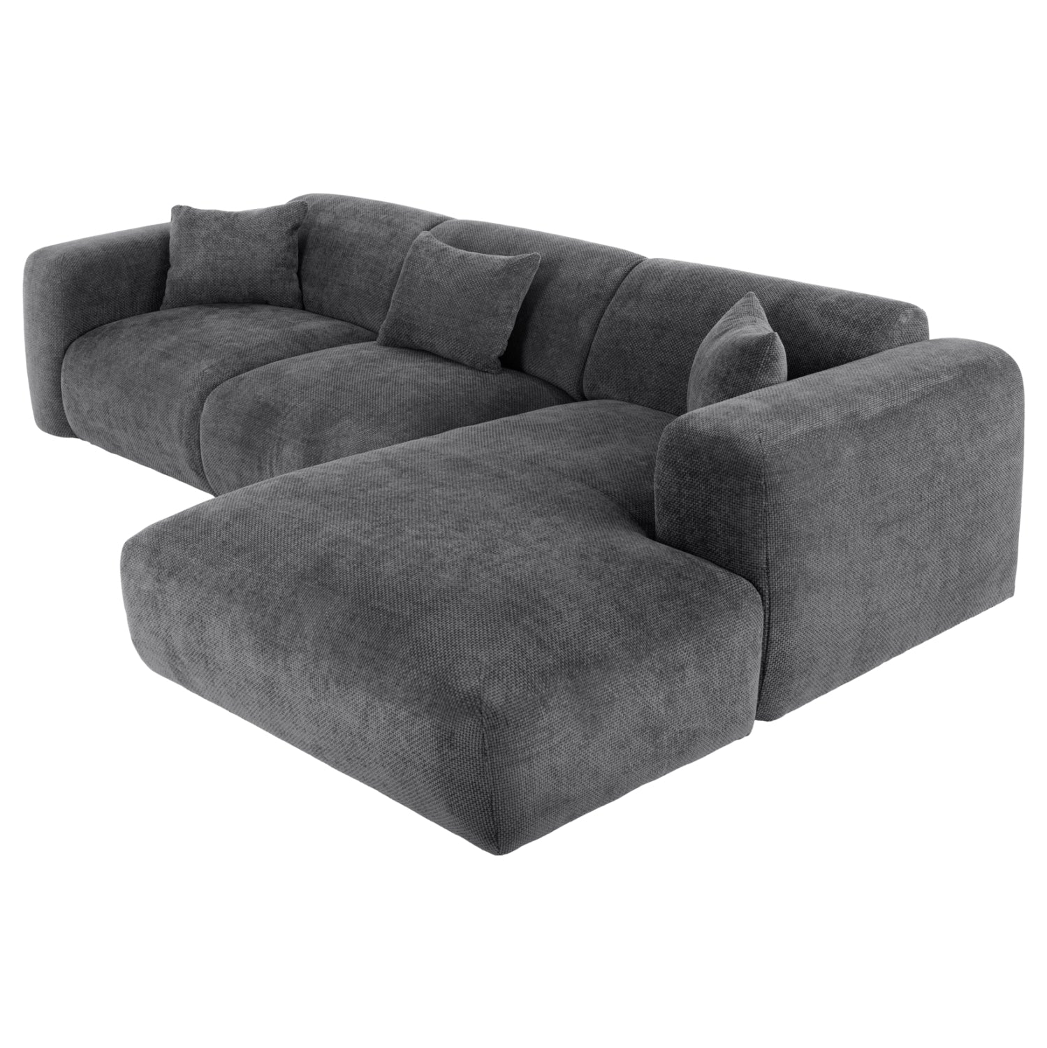 Ъглов диван Орбетело.04R антрацитова тъкан 110-282x98-160x72Hсм.