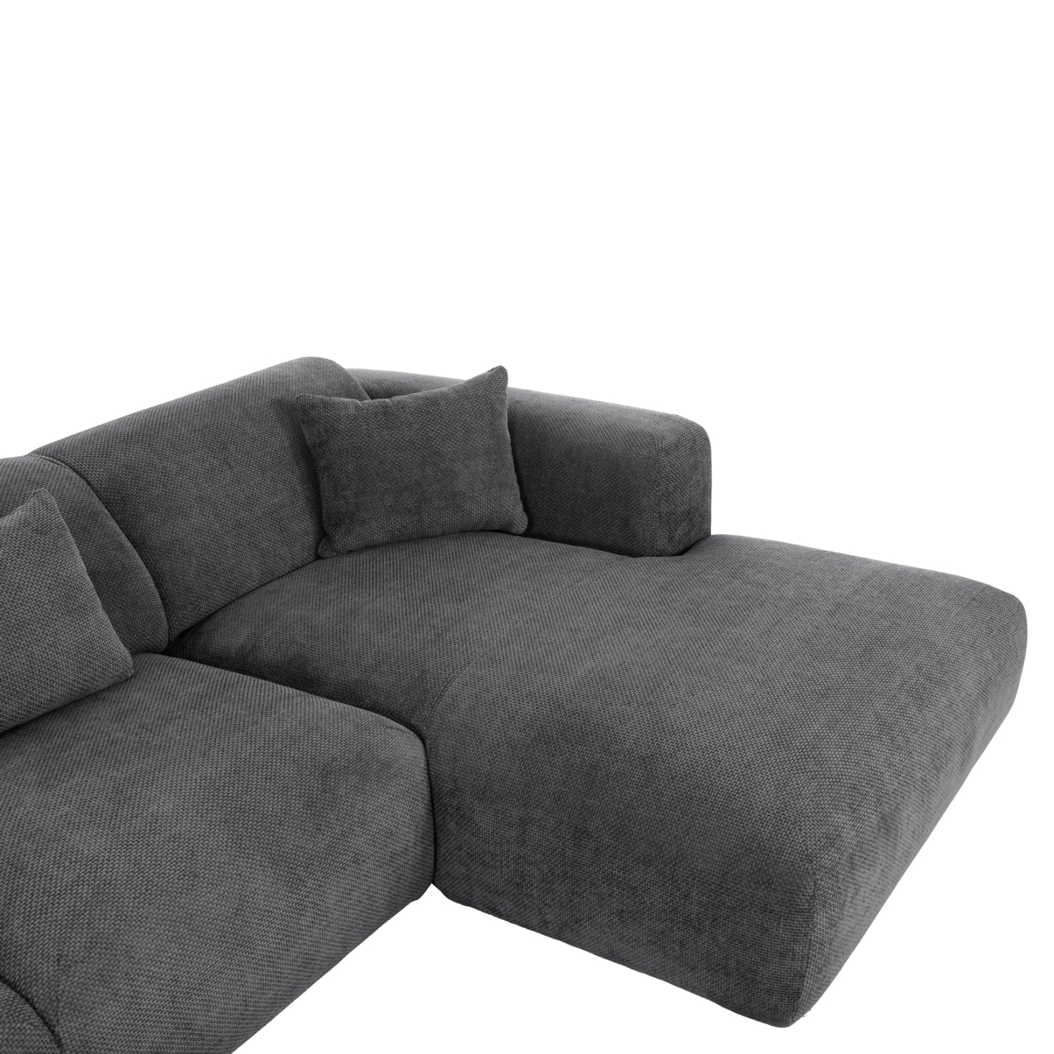 Ъглов диван Орбетело.04R антрацитова тъкан 110-282x98-160x72Hсм.