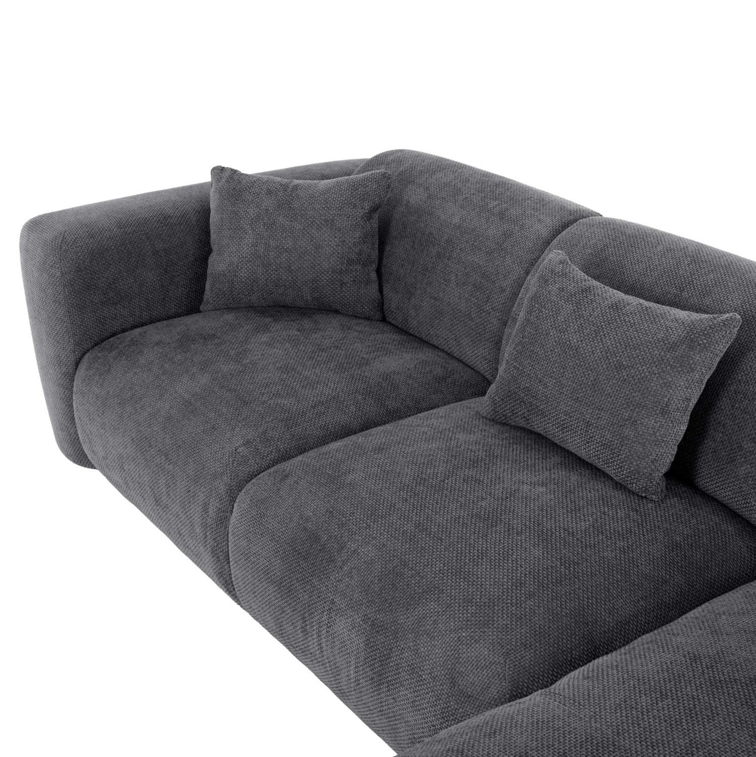 Ъглов диван Орбетело.04R антрацитова тъкан 110-282x98-160x72Hсм.