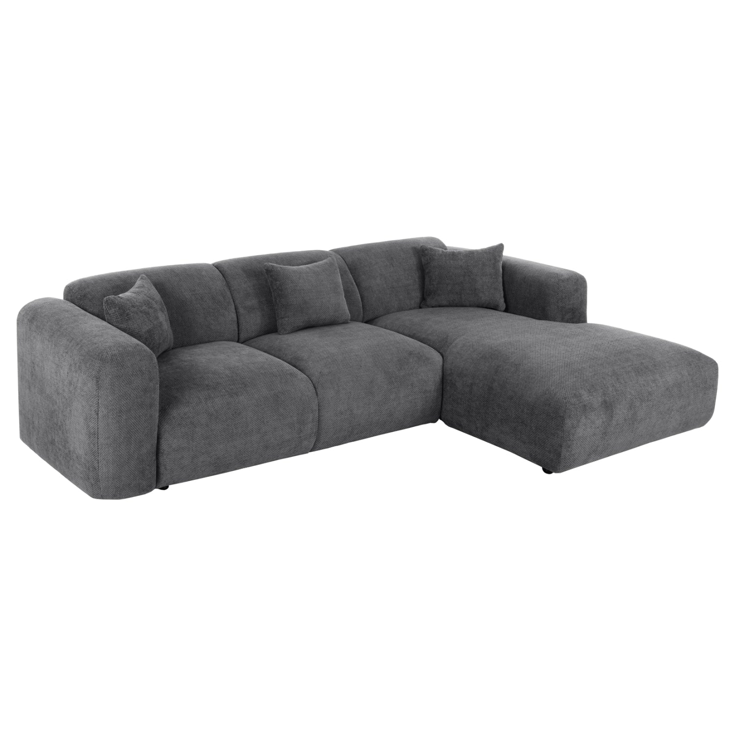 Ъглов диван Орбетело.04R антрацитова тъкан 110-282x98-160x72Hсм.
