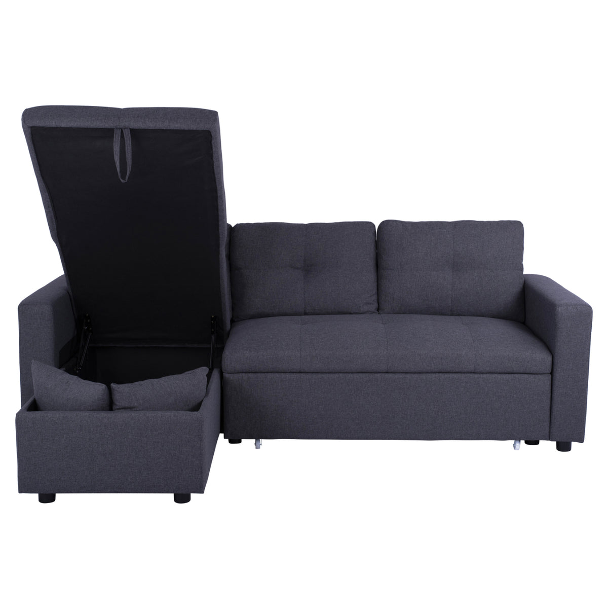 Ъглов диван легло Белано 224x147x85 Сива тъкан