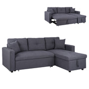 Ъглов диван легло Белано 224x147x85 Сива тъкан