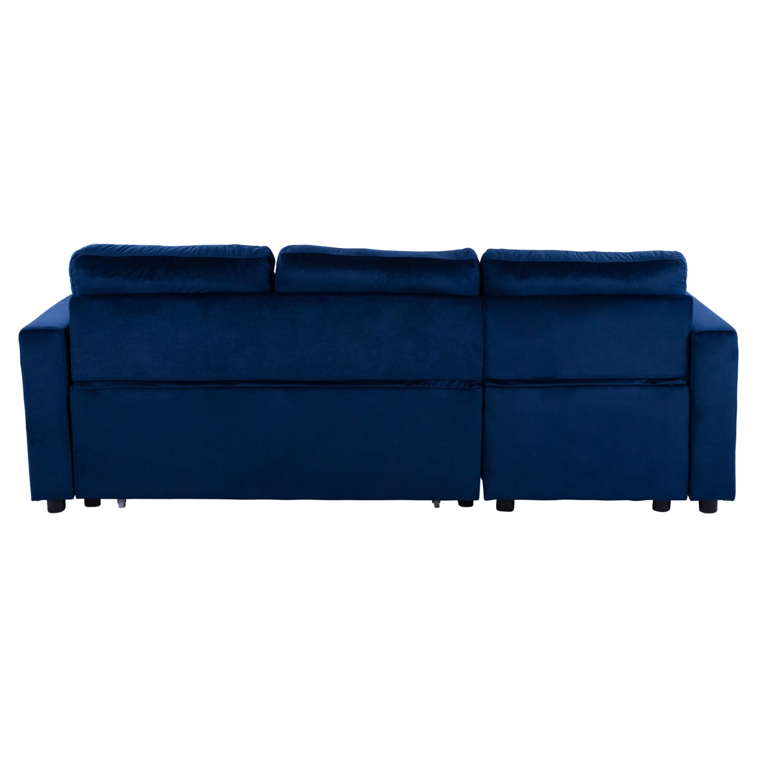 Ъглов диван легло Белано 224x147x85 кадифе син