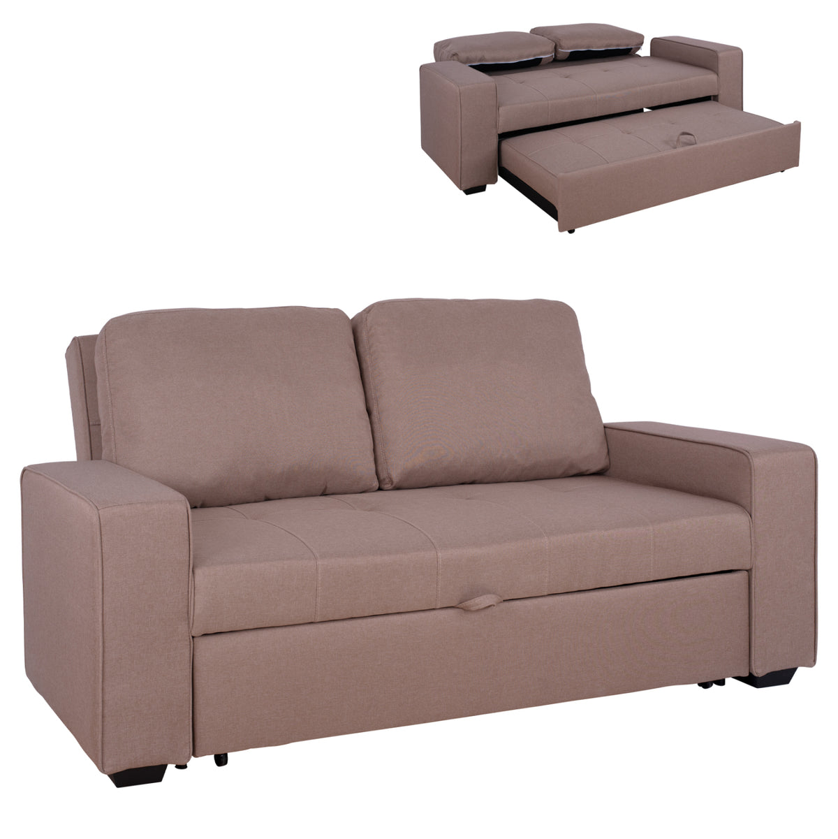 Диван/легло Флоренция 2-местен с бежова тапицерия 175x100x83 см