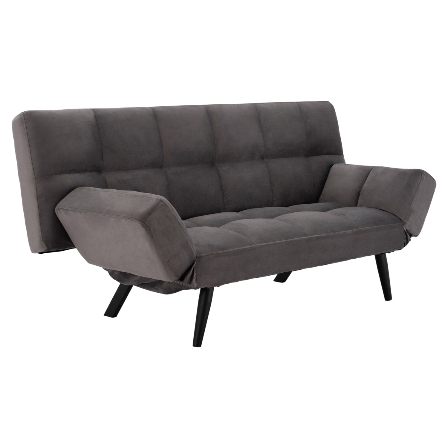 Разтегателен Диван 3-местен от сив кадифе 182x80x88 см