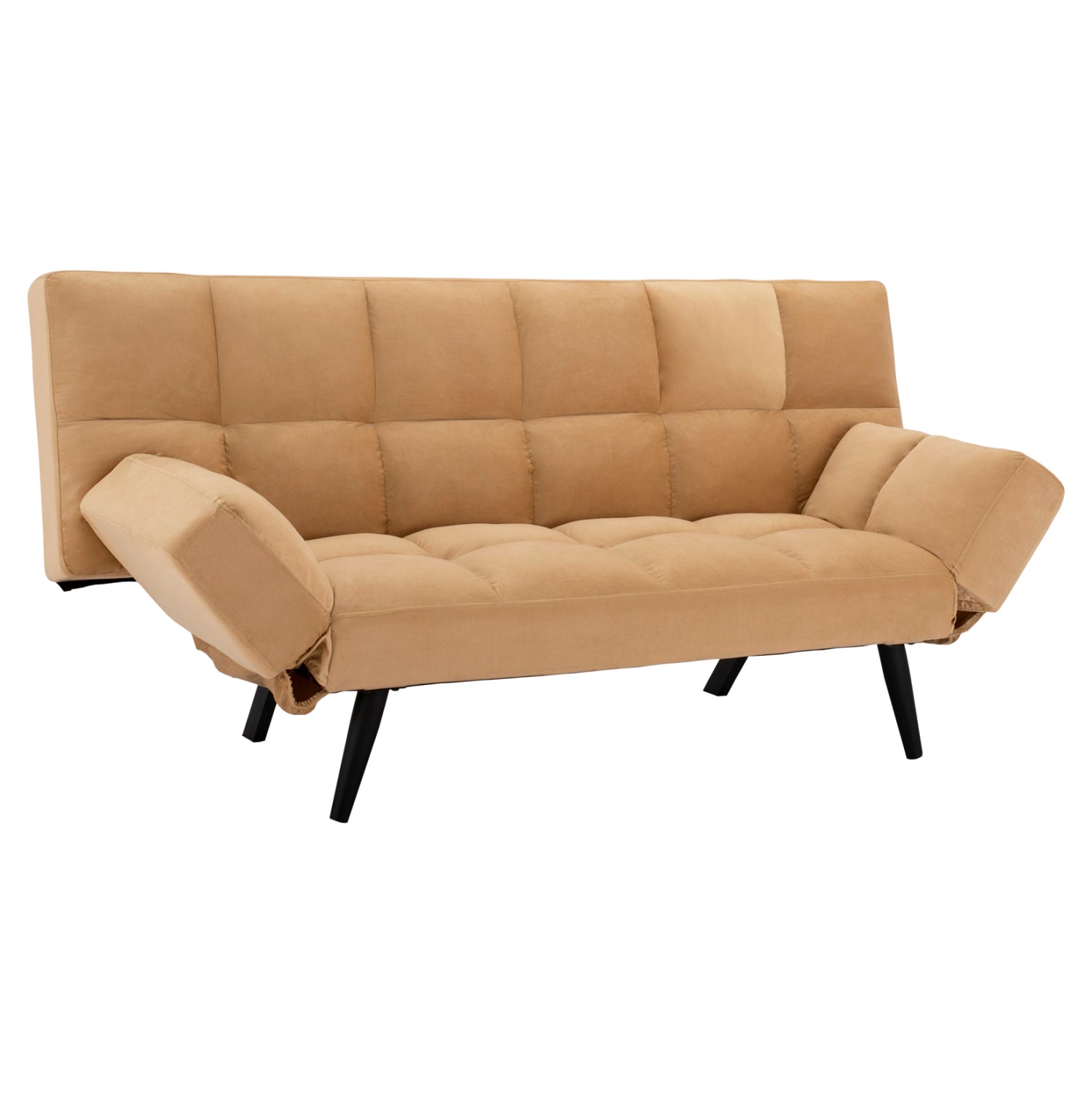 Разтегателен Диван 3-местен Кадифе Бежов 182x80x88 см