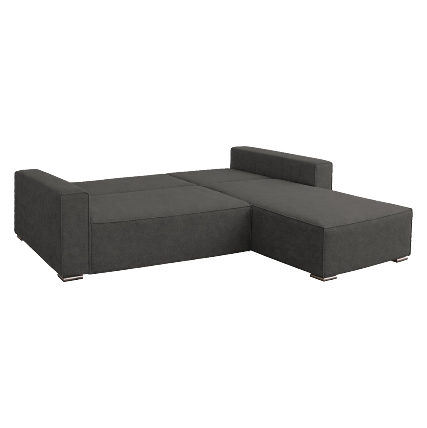 Двулицев ъглов диван с функция сън Кальяри сив плат 269x155x89Hсм.