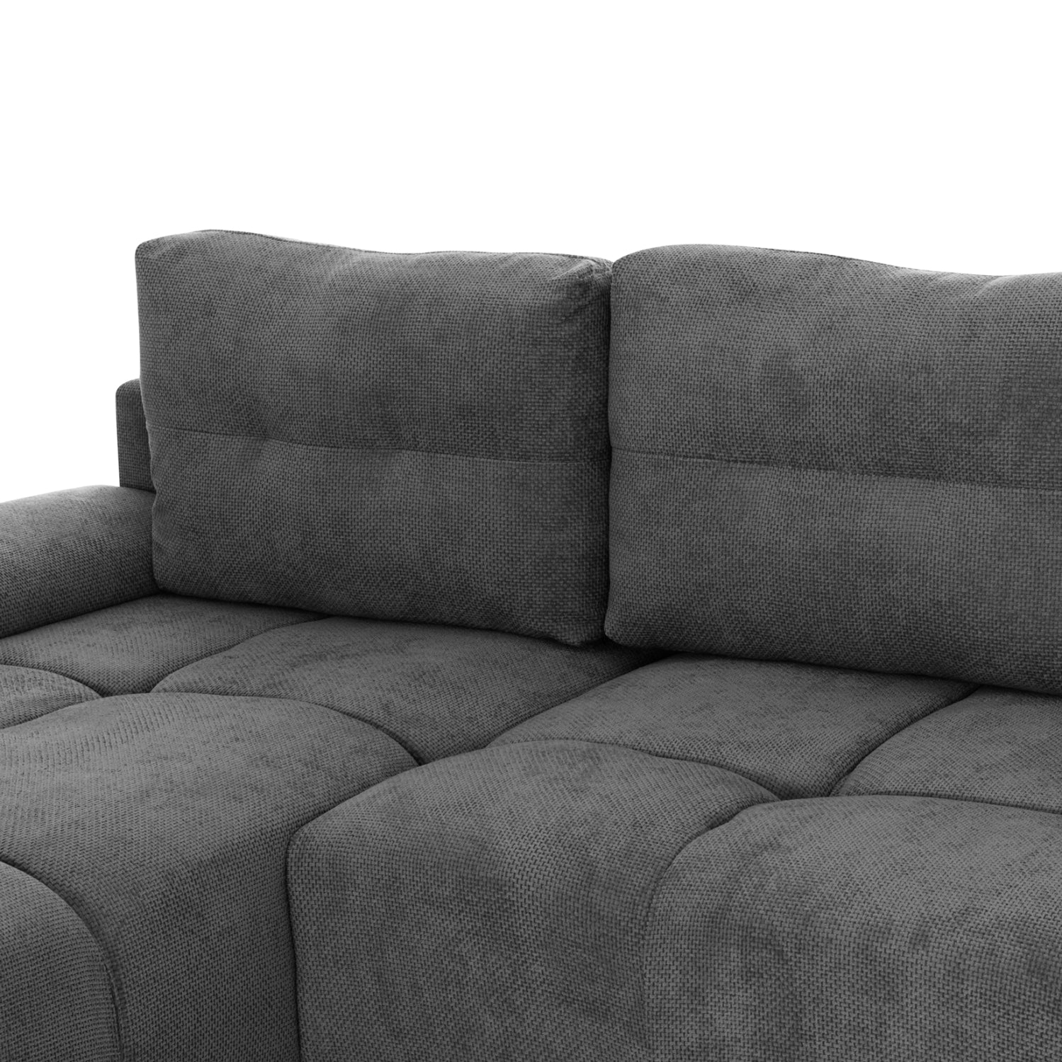 Ъглов диван с функция сън ляв Сатурния.01L сив плат 270x181x75Hсм.