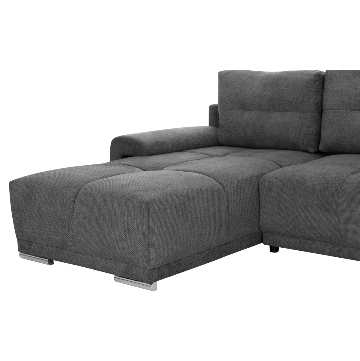 Ъглов диван с функция сън ляв Сатурния.01L сив плат 270x181x75Hсм.