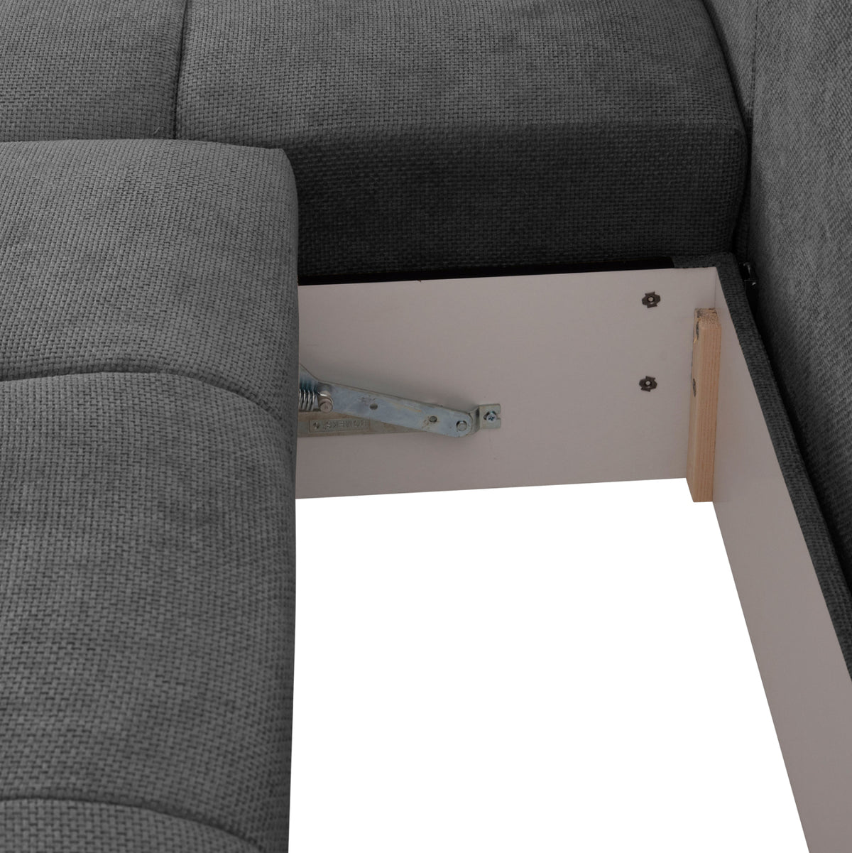 Ъглов диван с функция сън ляв Сатурния.01L сив плат 270x181x75Hсм.