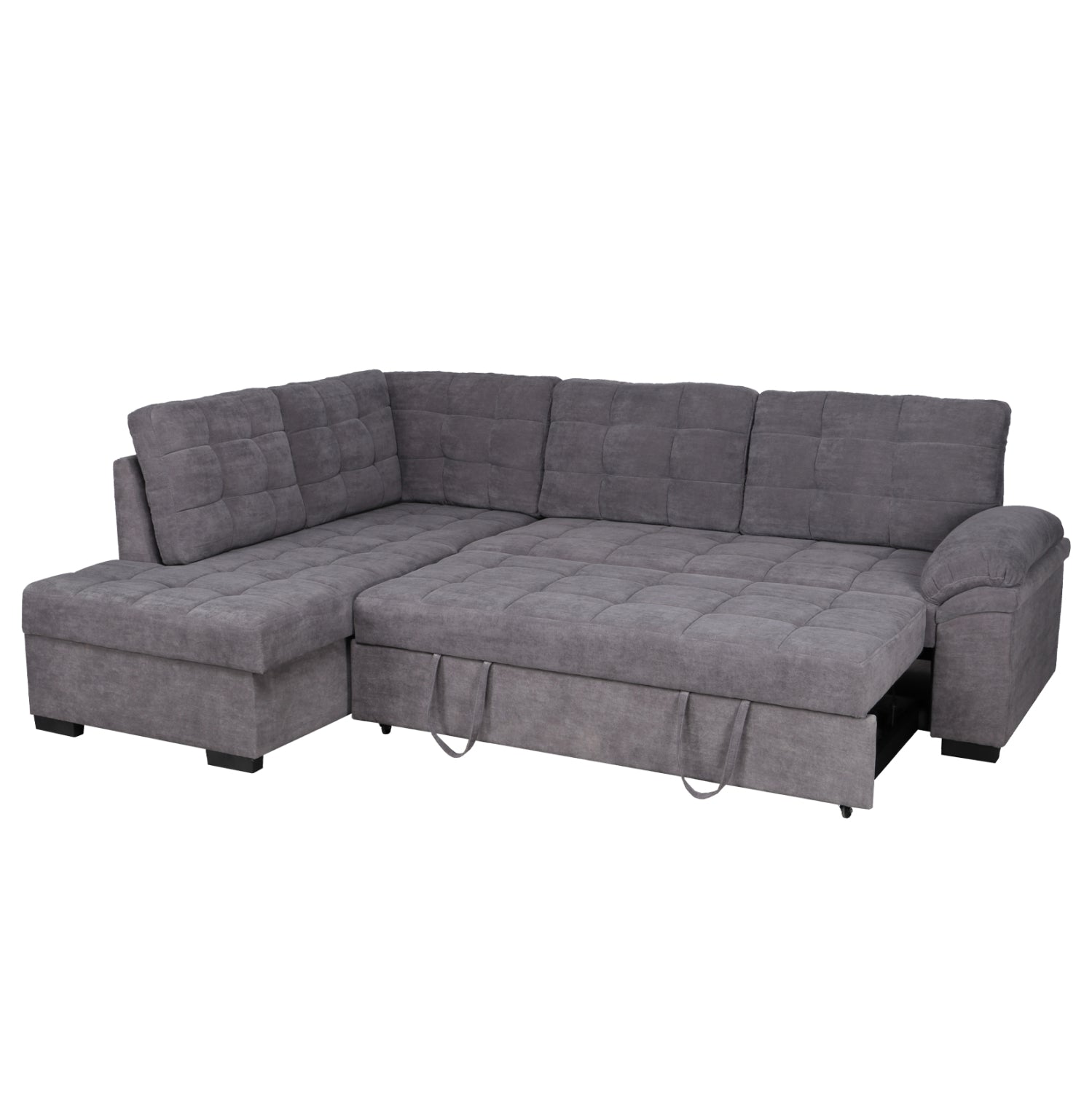 Диван легло Мантуа ляв ъгъл тъмносив цвят.02L 252x159x84h cm