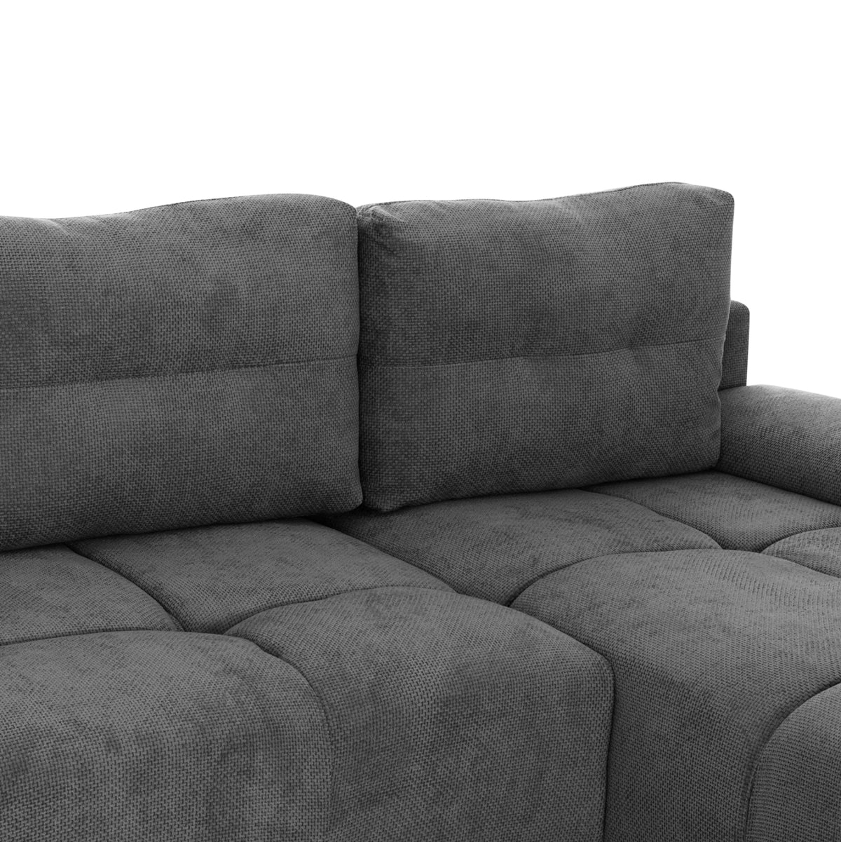 Ъглов диван с функция сън десен Сатурния.01R сив плат 270x181x75Hсм.