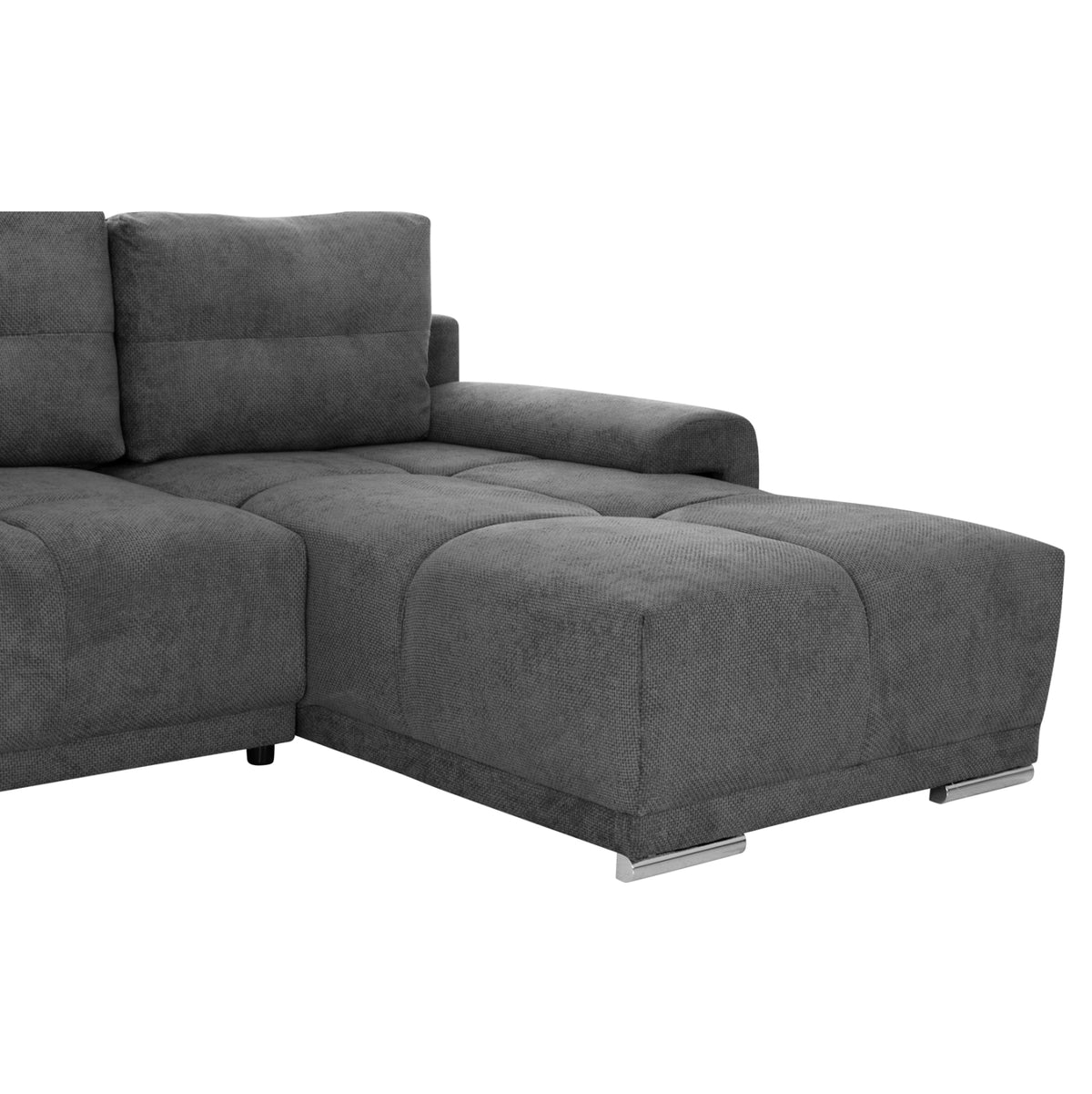 Ъглов диван с функция сън десен Сатурния.01R сив плат 270x181x75Hсм.
